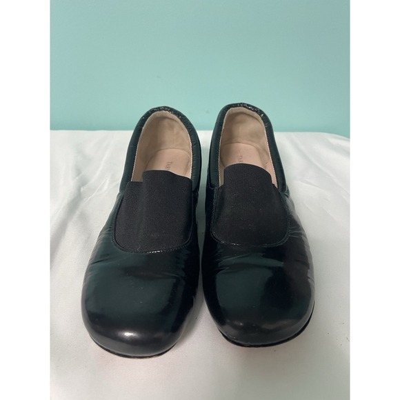 Taryn Rose Kendall Black‎ Patent Square Toe Flats 7.5 S-427 - Picture 1 of 9